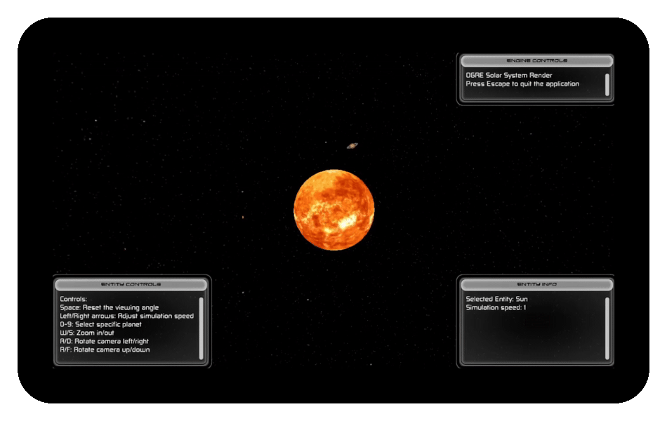 Animation of the solar system built in OGRE